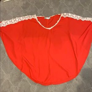 orange and lace top